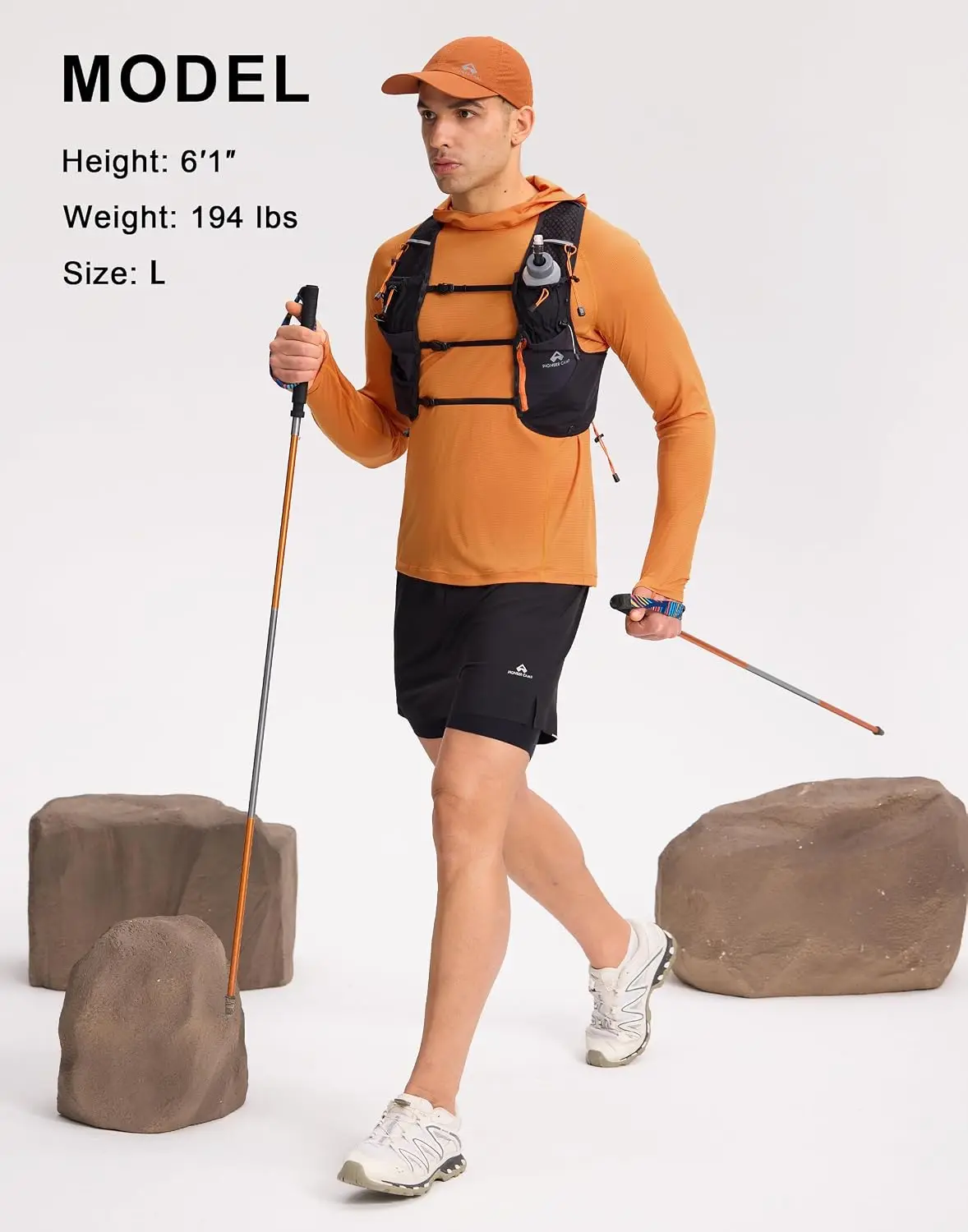 Pioneer Camp Men's UV Protection Sun Hoodie Quick Dry Hiking Shirt Ultralight Outdoor Sports Top