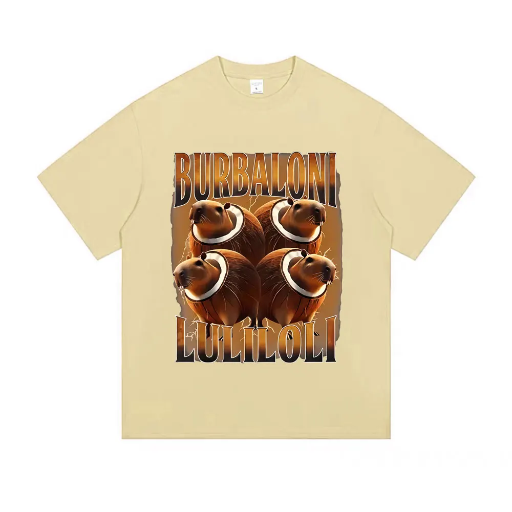 الإيطالية Brainrot Burbaloni لولليزي تي شيرت جوز الهند كابيبارا مضحك ميمي التي شيرت الصيف الرجال النساء عادية الفكاهة قصيرة الأكمام بلايز #6