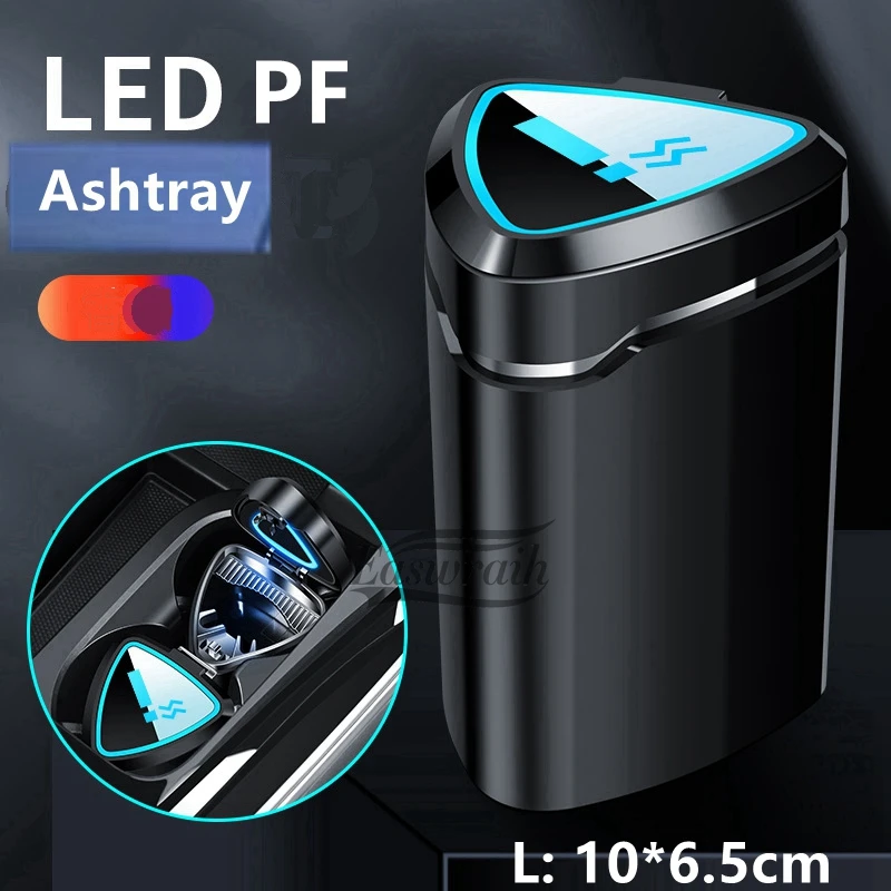 Fashion Car LED Ashtray Cigarette Ash Holder For Peugeot 206 207 208 301 307 308 406 408 508 2008 3008 4008 Interior Accessorie