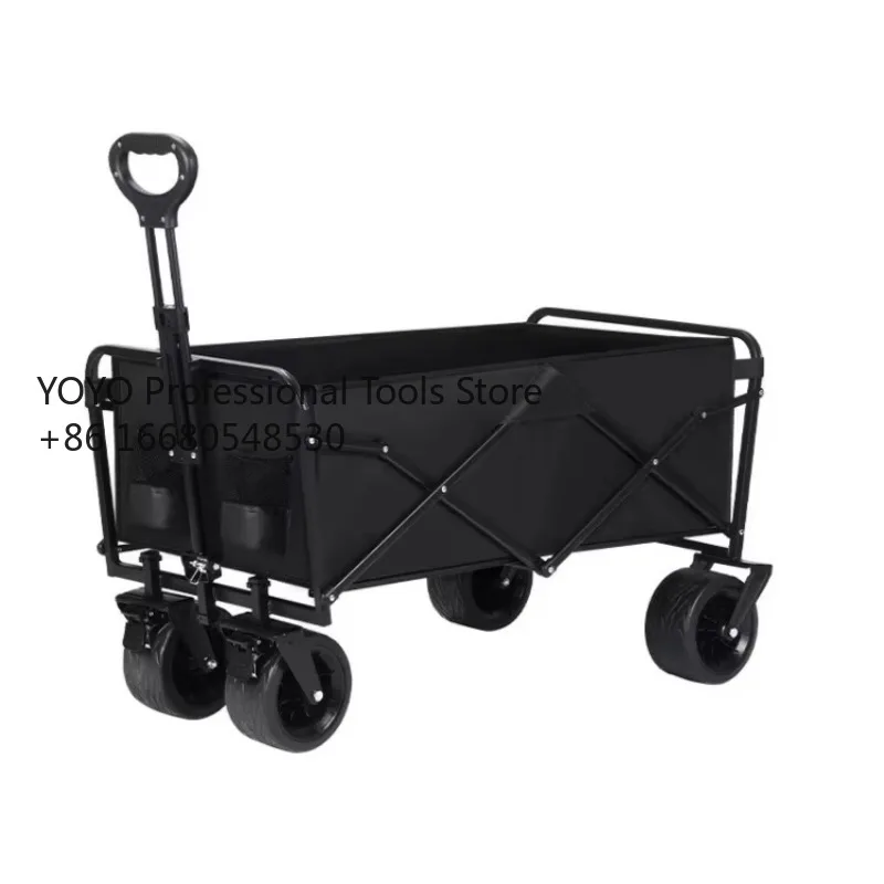 

4LK Portable Outdoor Camping Folding Wagon with Off-Road Wheels for Gathering Stall and Car Trolley Use
