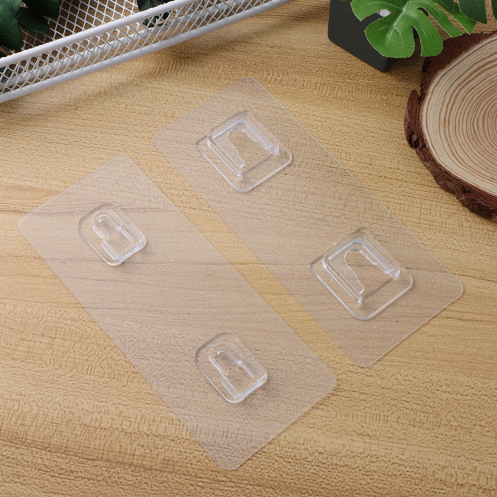 

20 Sets No Trace Clear Wall Adhesive Double Sided Hooks Strong PVC Material Sticky Wall Mount Picture Hooks For Walls No Damage