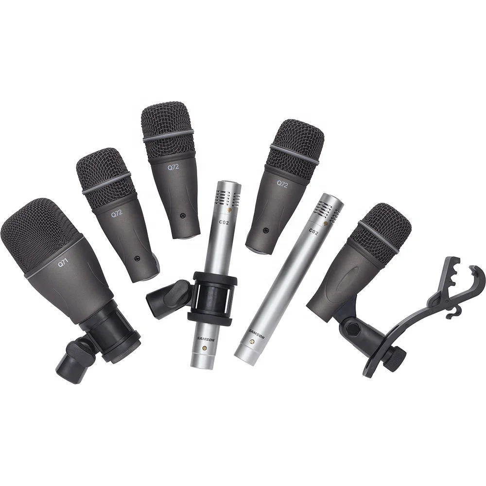 

DK707 7-Piece Wired Drum Microphone Kit DK707 7pcs/set Dynamic Microphone with Q71/Q72/C02 Mic for Stage Acoustic Drums Pickup