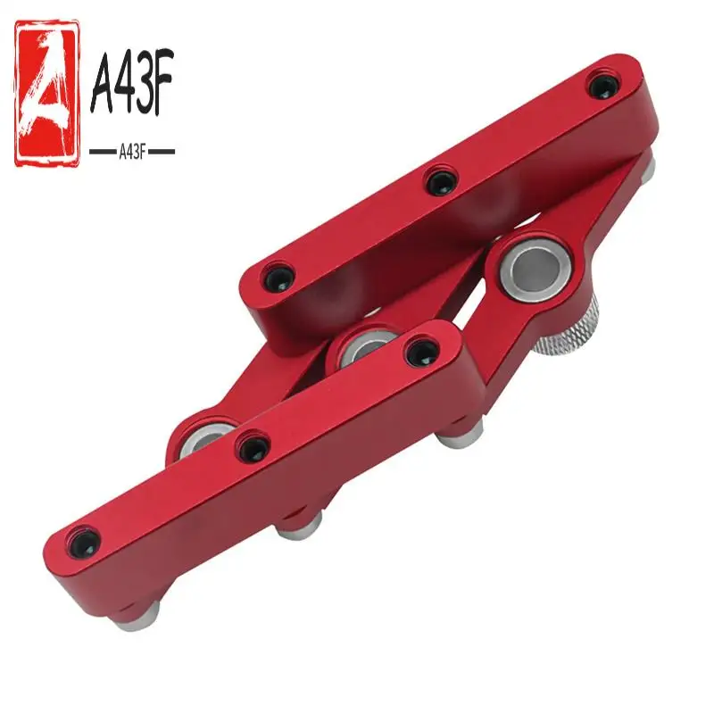 

A43F-1Set Self Centering Dowelling Jig Dowel Hole Positioner Locator Red With 3-10Mm Drill Sleeves