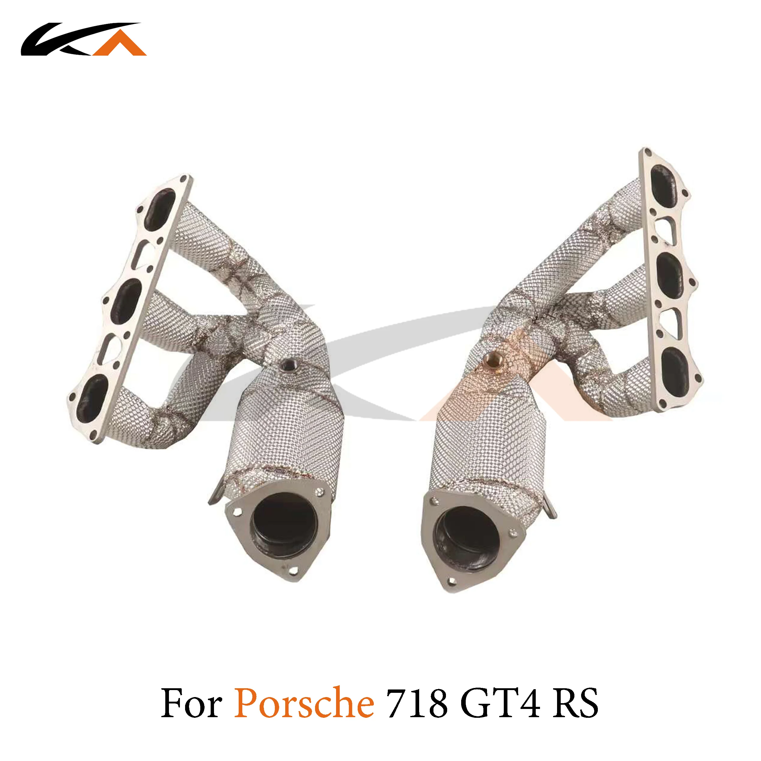 KA Tuning exhaust system parts header stainless manifold for Porsche 718 GT4 RS 4.0L performance catalysis heat shield