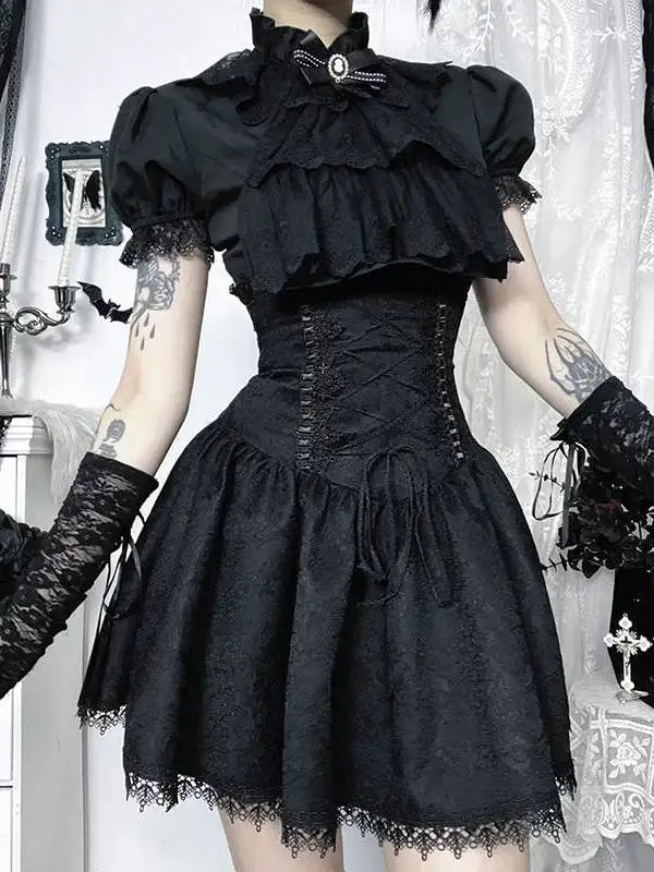 

k Lace Waist Cinched f Skirt Dr n Culture ort Bicolor Tfeta Dr Women plus Size Faion Spring 206