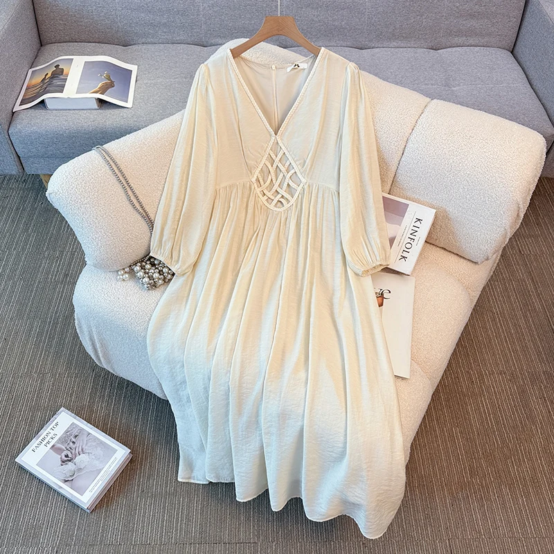 

Элегантная винтажная женская одежда с v-образным вырезом и длинными рукавами Fairycore Evening High Street размера плюс