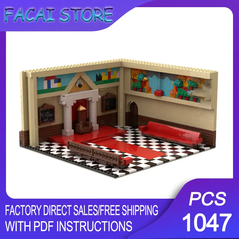 

Модель средневекового замка MOC, строительные блоки, модульная модель храма масонов, технологические блоки, рождественский подарок, игрушка для самостоятельной сборки