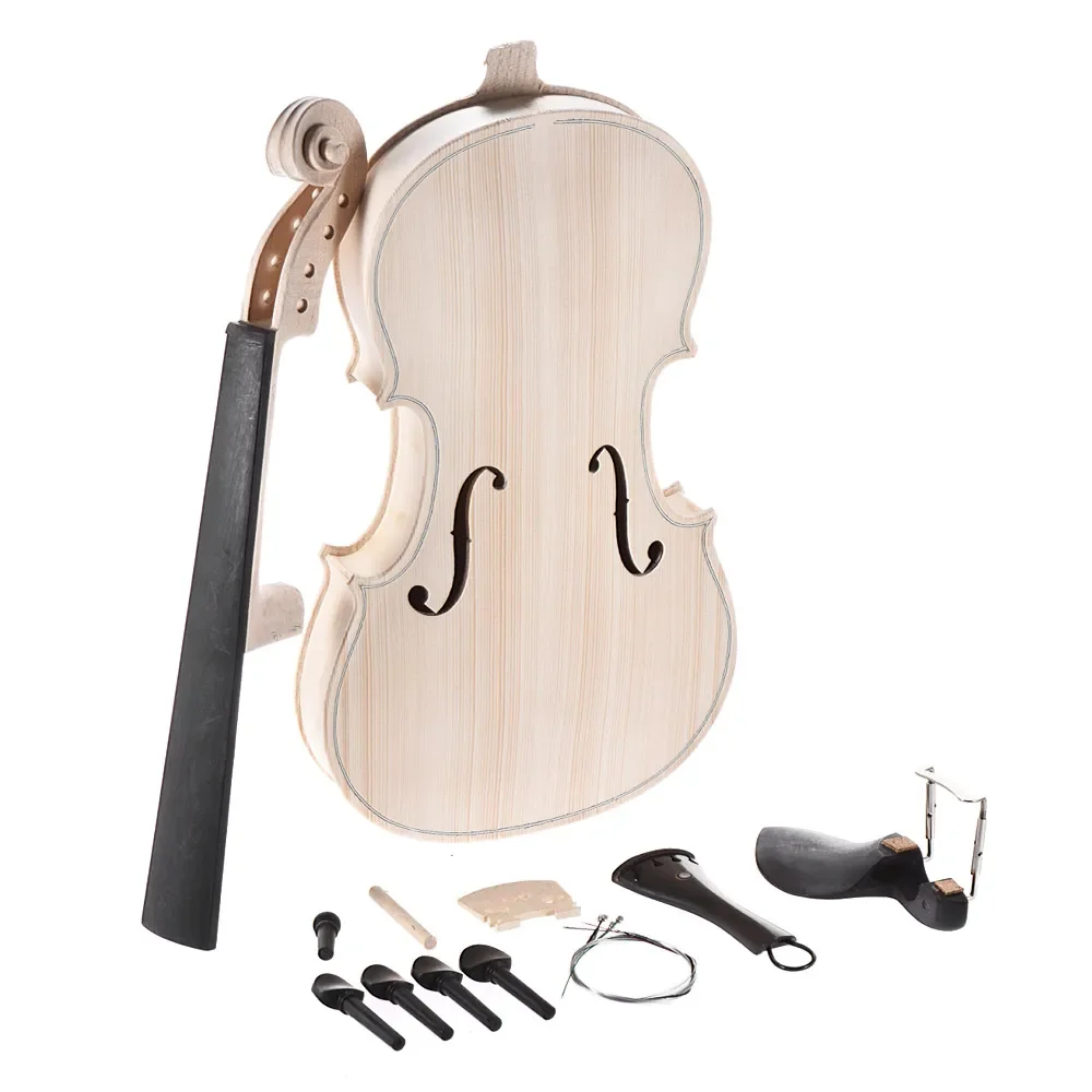 

4/4 Full Size Violin DIY Kit Natural Solid Wood Acoustic Violin Fiddle Kit with EQ Spruce Top Maple Fingerboard