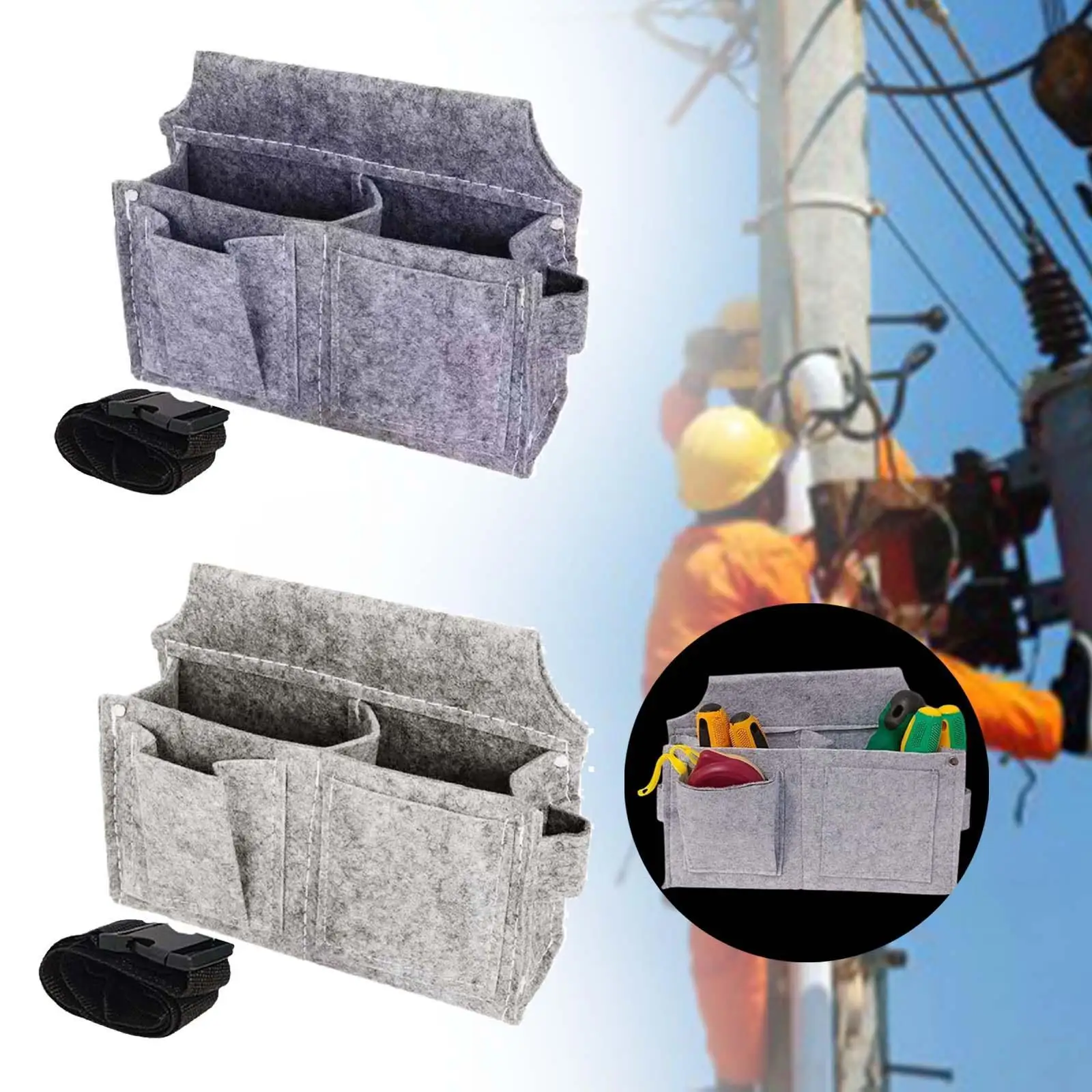 Tool Pouch Organizer Large Capacity Convenient Electrician Waist Tool Bag for Worker Home Woodworking Gardener Electrician
