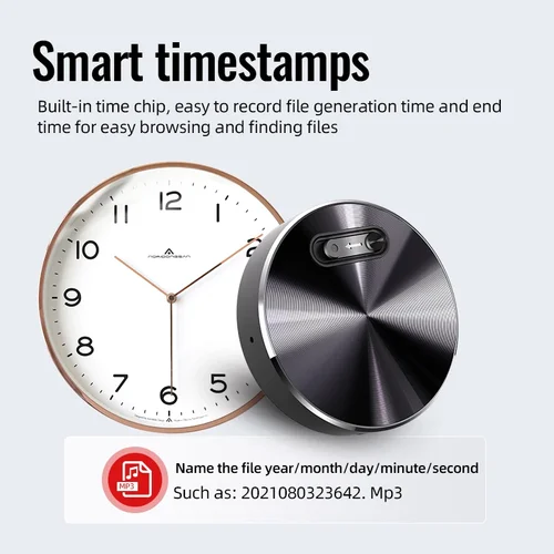 Imagen 2 del producto espia escondidas Mini grabadora activada por voz magnética integrada, espia escondidas pequeño dispositivo de grabación de Audio Digital, dictáfono de sonido STTWUNAKE