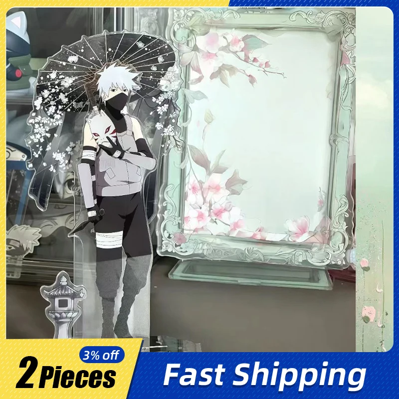 10cm/3.93in NARUTO Anime Acrylic Standing Plates Peripherals Umbrella Kakashi Figures Collectible Rooms Decoration Holiday Gifts