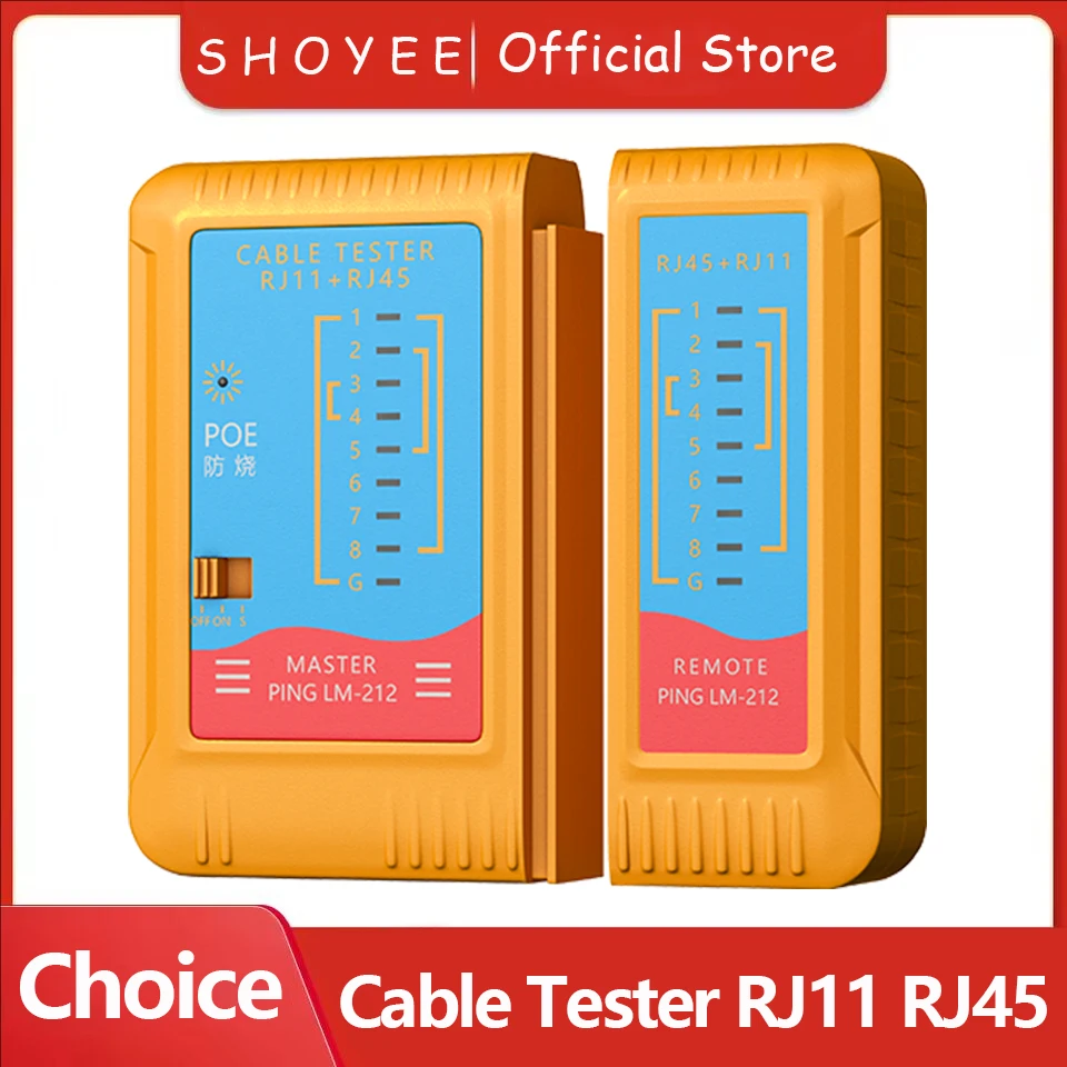 LAN Cable Tester, POE Burn-Proof Network Cable Tester, RJ45 RJ11 CAT5 UTP LAN Cable Tester, Network Tool, Network Repair