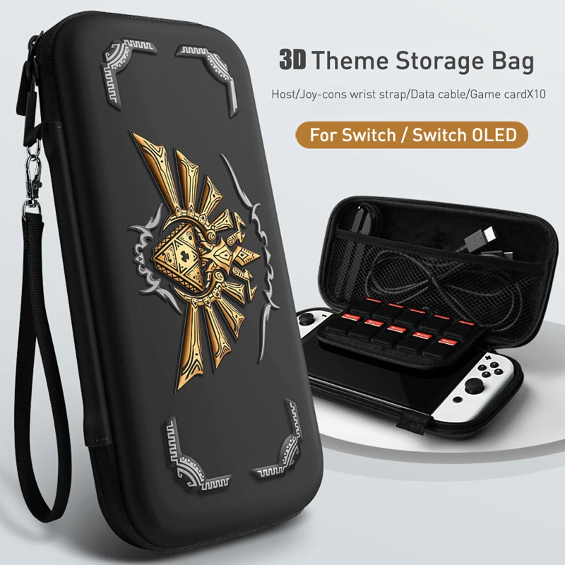 Bolsa de almacenamiento con temática 3D para Nintendo Switch, estuche rígido de transporte portátil OLED, resistente al agua, accesorios de juego NS