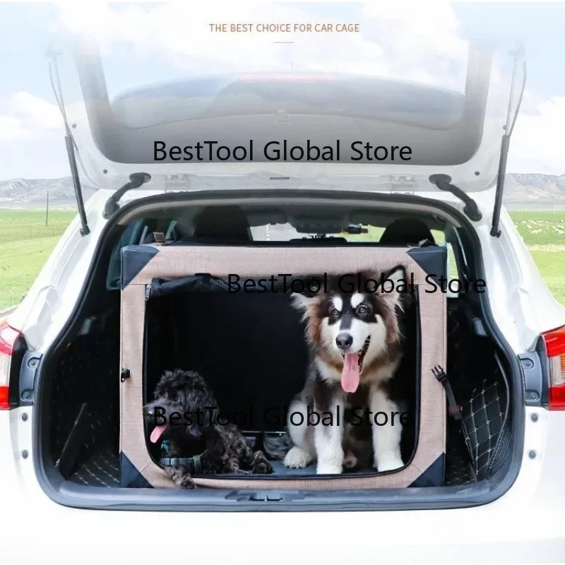 Hot Sale Po-le Pet Cage Collapsible Dog Hotel Crates with 4 Doors Solid Zipper Closure Foldable C-at Dog Car Seat Travel Bag