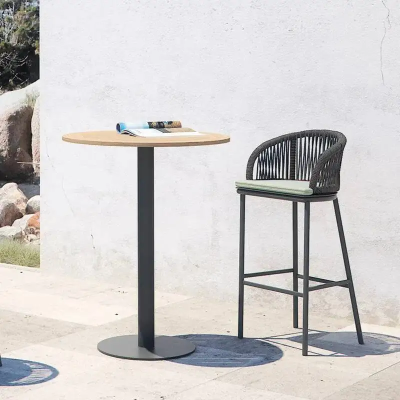 

Rattan Designer Minimalist High Nordic Bar Chair Dining Cafe Outdoor Computer Chair Office Chaises Bar Outdoor Furniture XY50BC