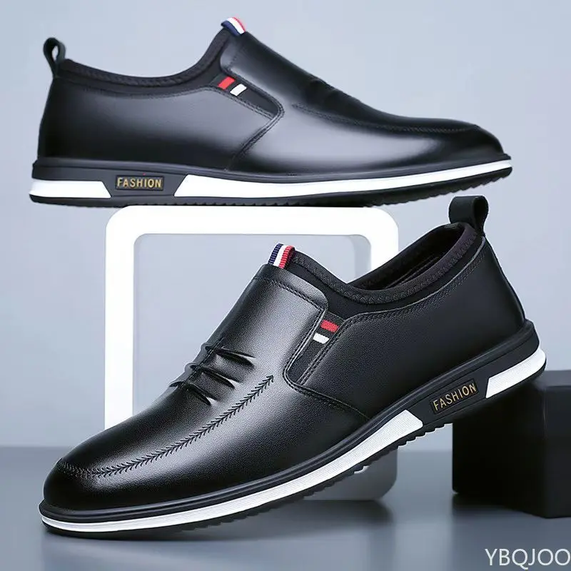 Zapatos informales de cuero genuino para hombre, mocasines de lujo para hombre, zapatos de conducción negros sin cordones transpirables, zapatos