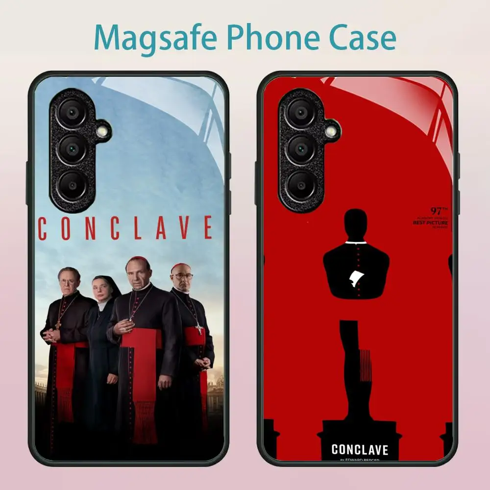British Movie C-Conclave Phone Case For Samsung Galaxy S25 Ultra S22 S23 S24 Ultra S21 S20 5G Magsafe Mirror Wireless Magnetic