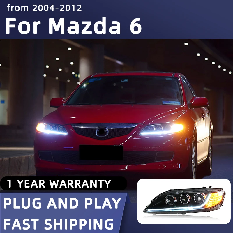 Car Styling Headlights for Mazda 6 LED Head Lamp 2004-2012 Head Light DRL Signal Projector Lens Automotive