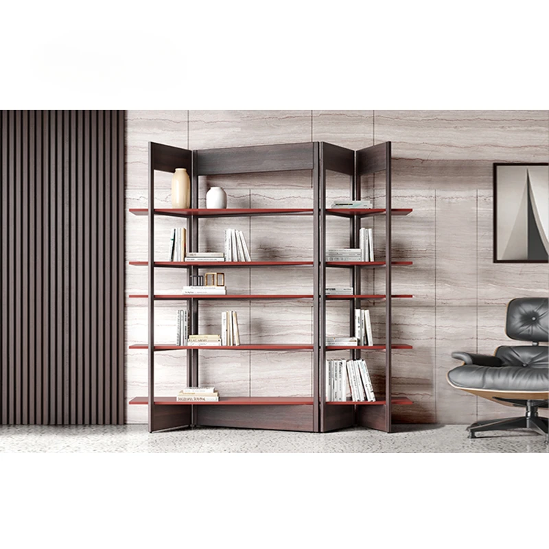 

Light luxury and multi-purpose bookcase display Nordic modern minimalist living room antique shelf solid wood.