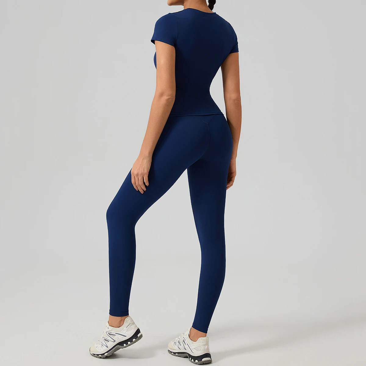 Hearuisavy Yoga Outfit Set 2Pcs Women Running Cycling Tight Fitness Shorts Gym Sportswear Breathable Quick Dry Sports T-Shirt