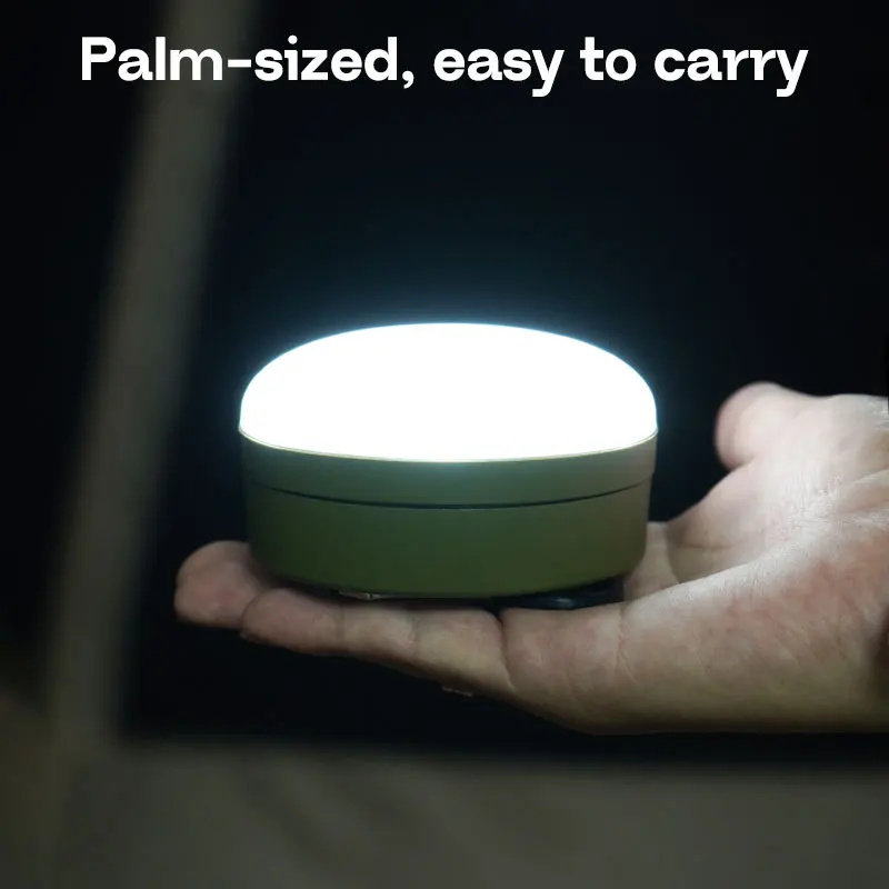 ضوء التخييم المحمول MOSLIGHTING مع قاعدة مغناطيسية 3 أوضاع إضاءة للعمل في الهواء الطلق ومستلزمات التخييم بدون بطارية ليثيوم