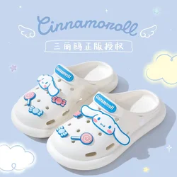 Sanrio-zapatos planos de Hello Kitty para mujer, sandalias suaves Y2k Cinnamoroll de verano, para exteriores, diseño de lujo