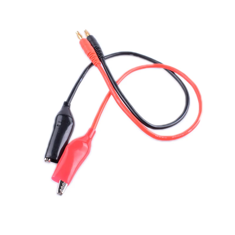 1/2 Pcs Charge Lead Wire Adapter Crocodile Clips Red Black to 4.0mm Gold Plated Banana Plug Connector 14awg 30cm