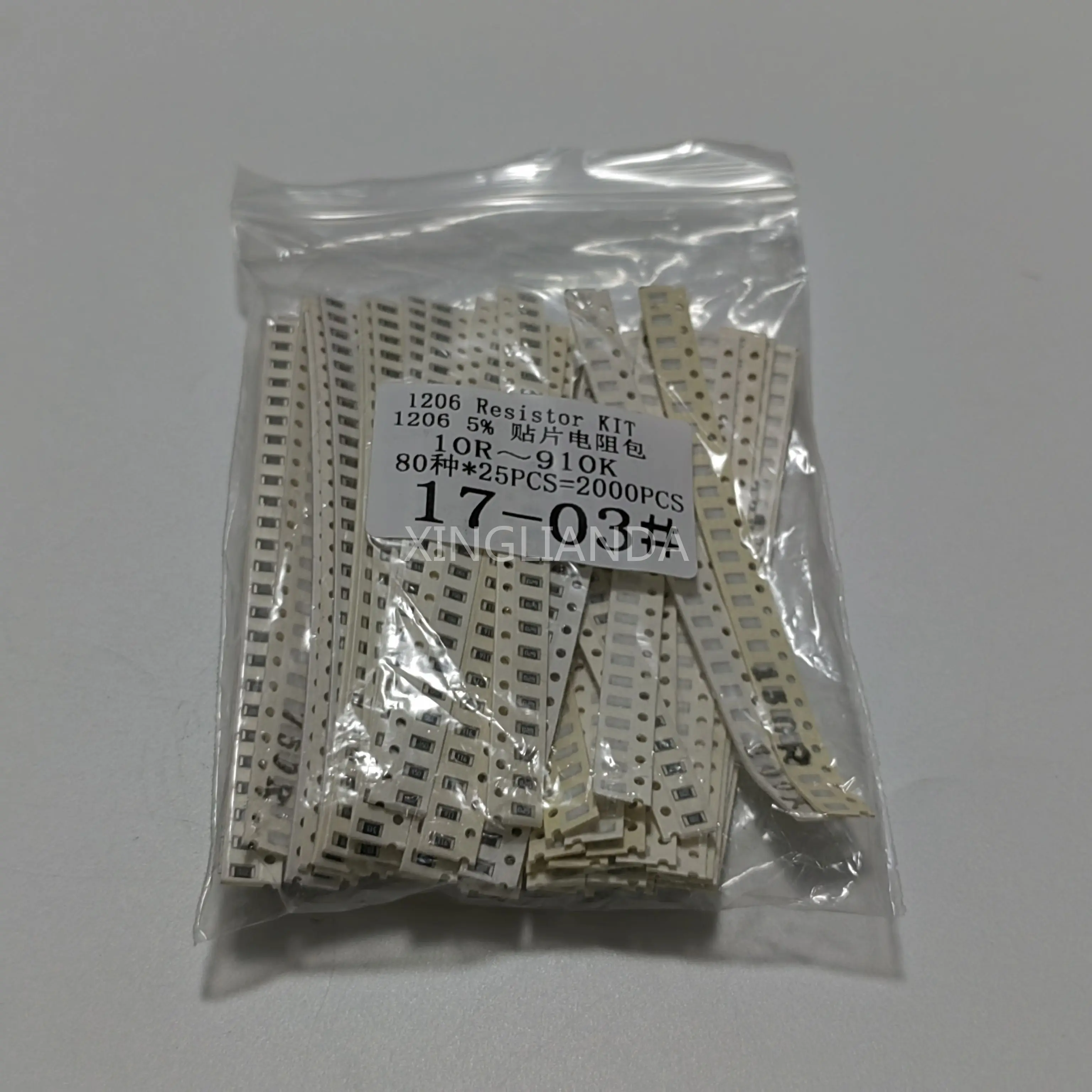 2000PCS 10 ohm-910K ohm 1206 SMD Resistor Kit Assorted set 5% 80values*25PCS SMD Resistors 10K 470/100/680 ohm resistance pack