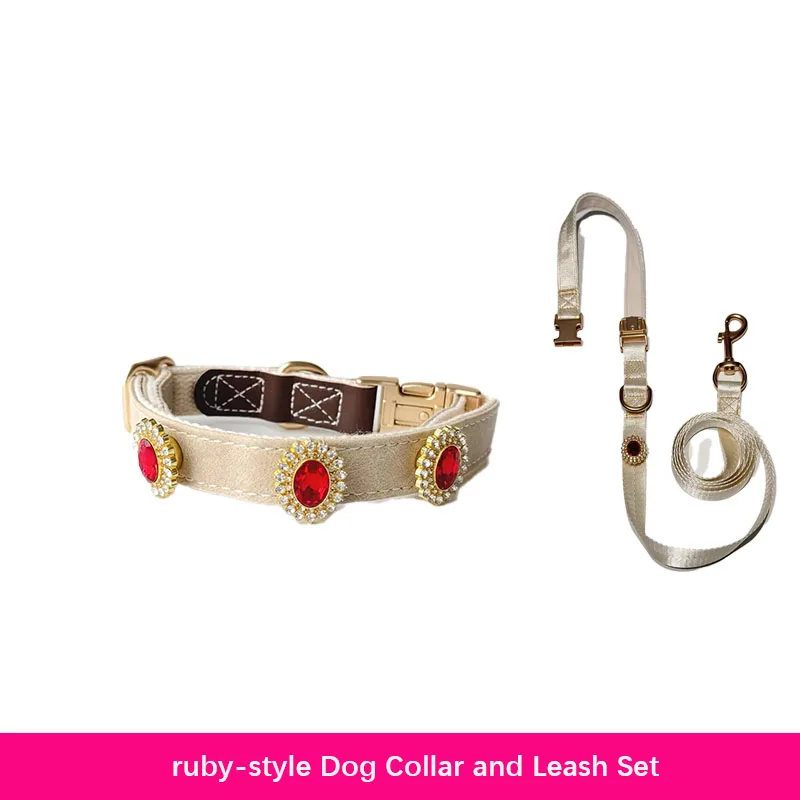 Hondenhalsband- en riemsets met snelontgrendelingsgesp, leren halsband voor huisdieren met D-ring, luxe halsband met strasssteentjes voor grote, middelgrote en kleine honden.