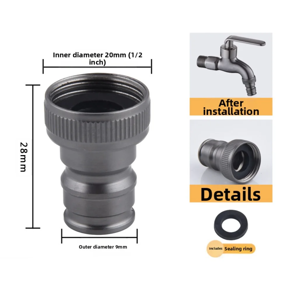 Garden Hose Quick Connect Adapter Splash Proof Spout Extension Thread For Outdoor Faucets Washing Machine Water Pipe Joint