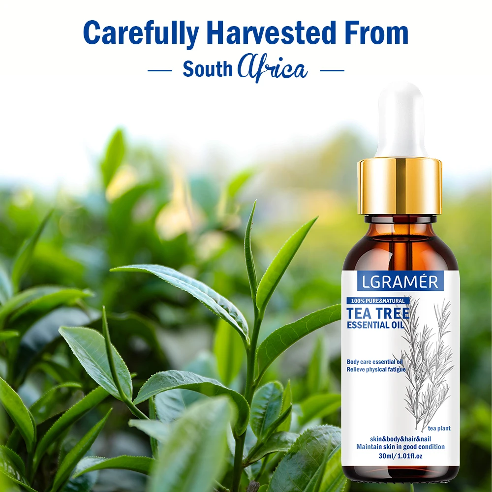 30ML Tea Tree Essential Oil ,100% Pure Nature for Aromatherapy, Diffuser, Humidifier,  Woody, Relieving Stress，Massage Muscle