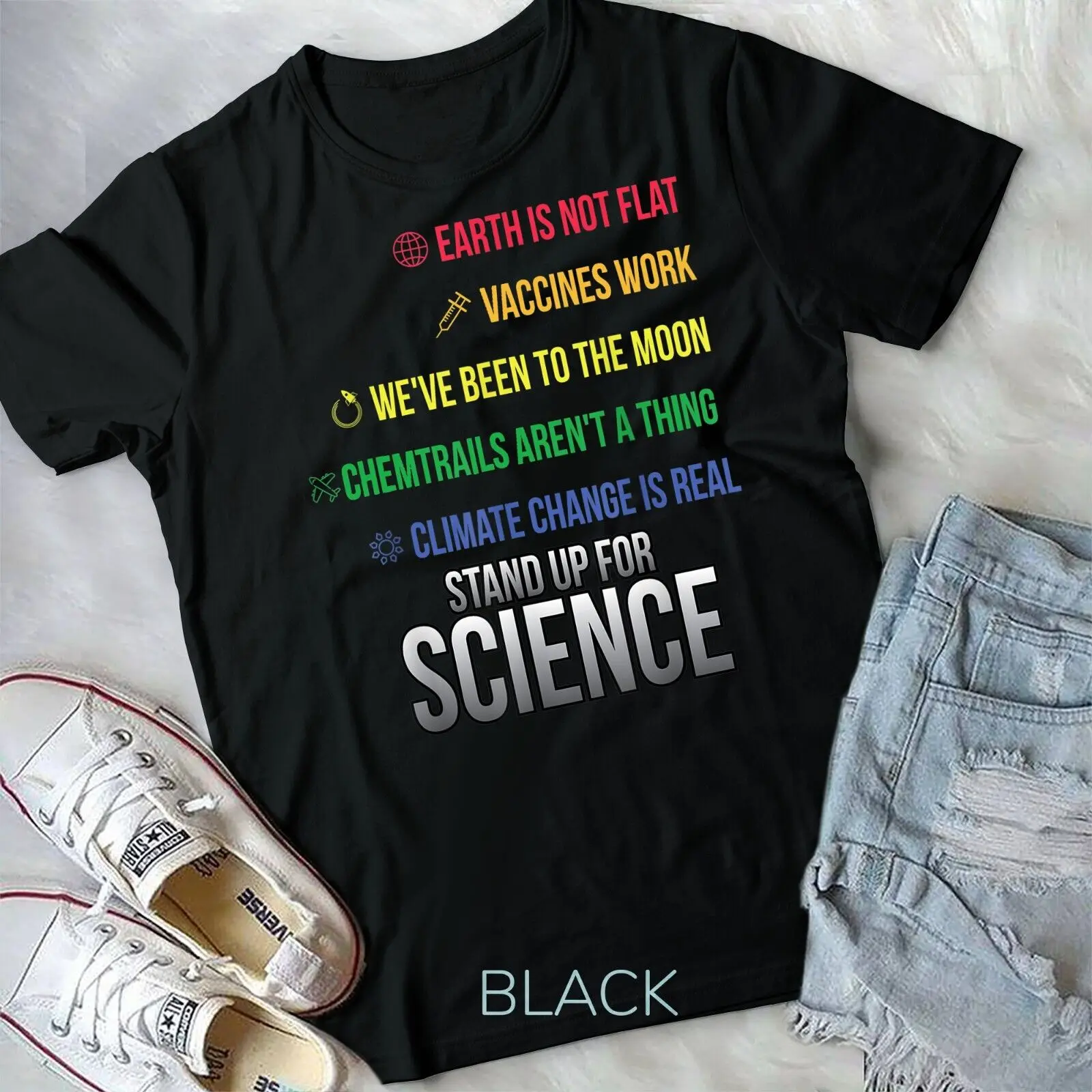 

Earth Is Not Flat Science Earth Day Educational T-Shirt Unisex T-shirt