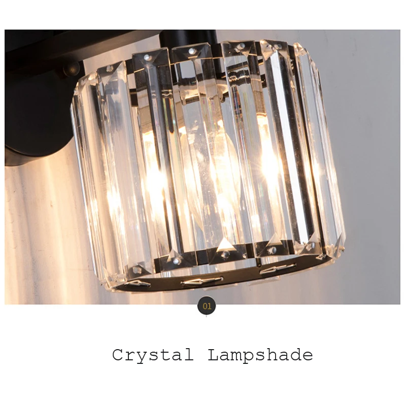 American Crystal Wall Lamp Retro Light Luxury Living Room Background Wall Bedroom Bedside Lamp Modern Corridor Aisle Bird Lamp