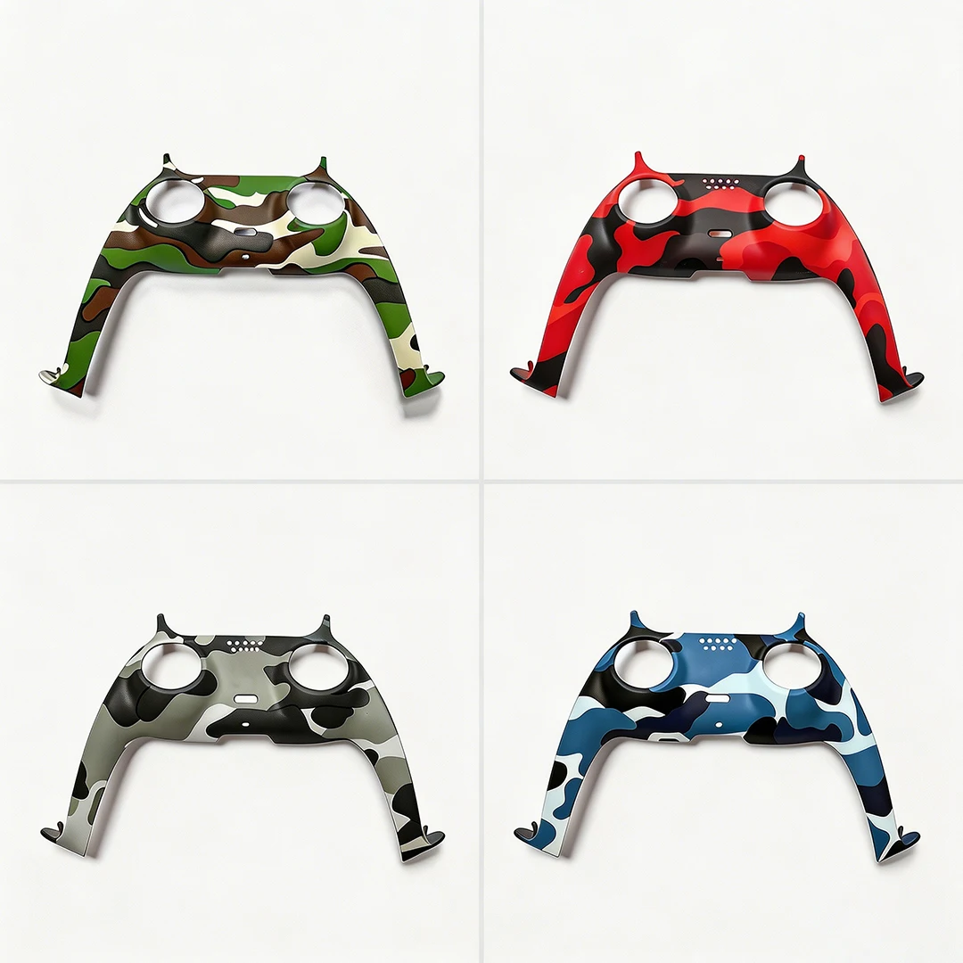 5PCS Camouflage Matte Decorative Cover For PS5 Game Controller DIY Replacement Shell For Playstation 5 Shell Accessories