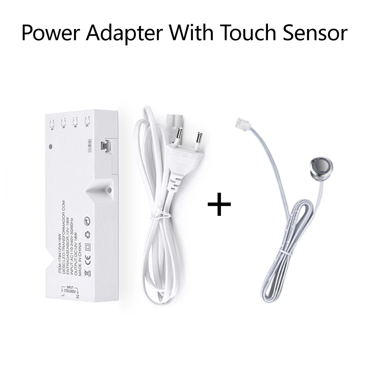 AC/DC Supply Power Transformers 110V 220V to 12V Adapter 4/6/10 Dupont Ports,Adjust Brightness Touch Hidden Switch No Need Hole