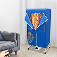 1200-1500W Folding Remote Control Dryer with Pattern 4 Wheels 430L PTC Ceramic Heater for Drying Clothes 3 Gears Adjustable