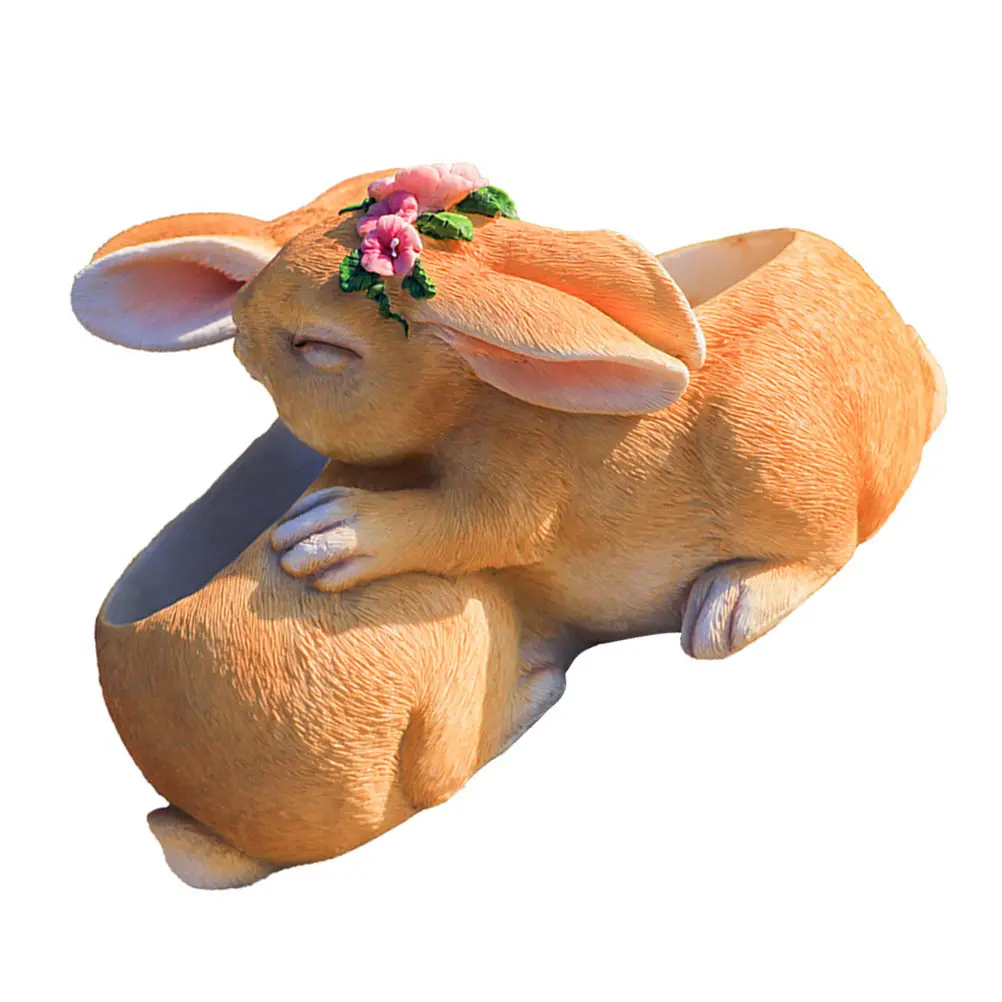 

Rabbit Vase Indoor Plants Resin Flower Ornament Household Planter Home Adornment