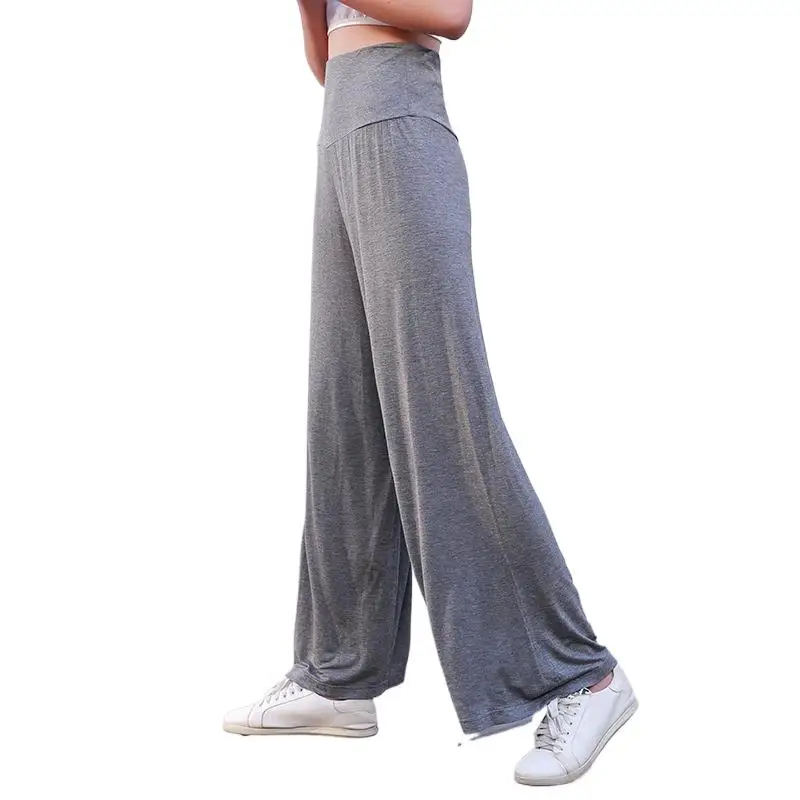 2023 spring summer new plus size modal wide leg pants casual female 100kg loose high waist home pants sleep bottoms pants soft