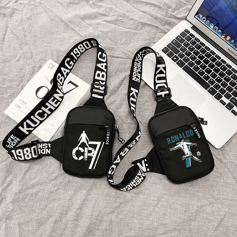 กระเป๋าคาดลำตัวคริสเตียโน่ โรนัลโด้ CR7 กระเป๋าสะพายไหล่ใบเล็ก กระเป๋าคาดอกขนาดใหญ่ กระเป๋าคาดลำตัวแบบสลิงสำหรับผู้ชาย กันน้ำ