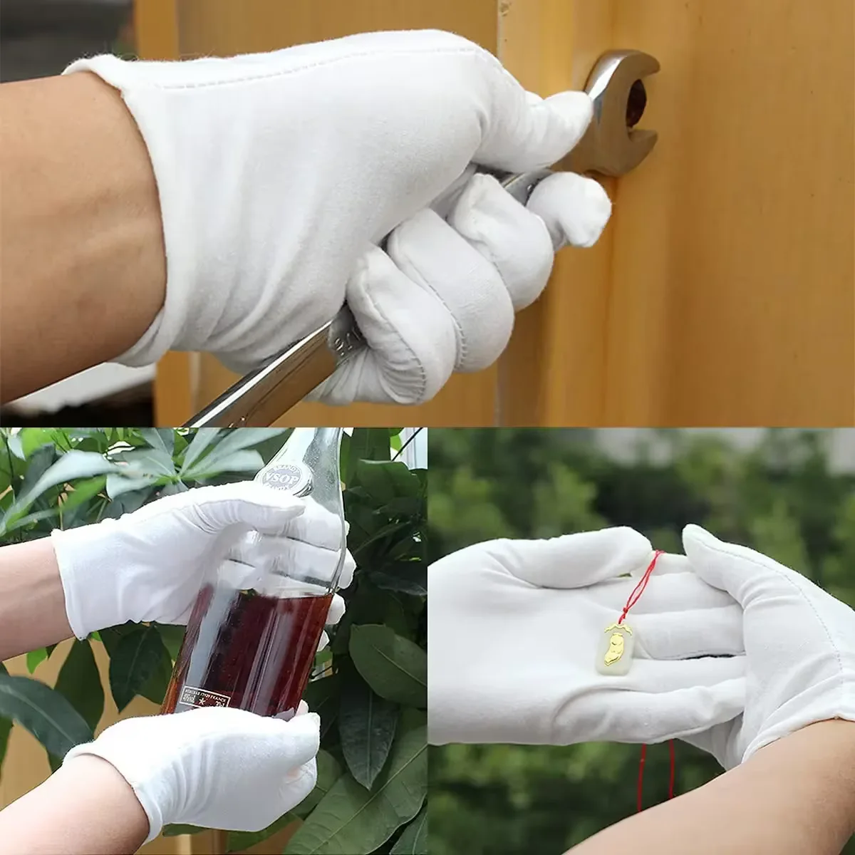 1-2 أزواج الرجال النساء كامل فنجر آداب قفازات القطن الأبيض النوادل/السائقين/مجوهرات/العمال قفازات امتصاص العرق تسليم سريع 4-6 يوم الوصول