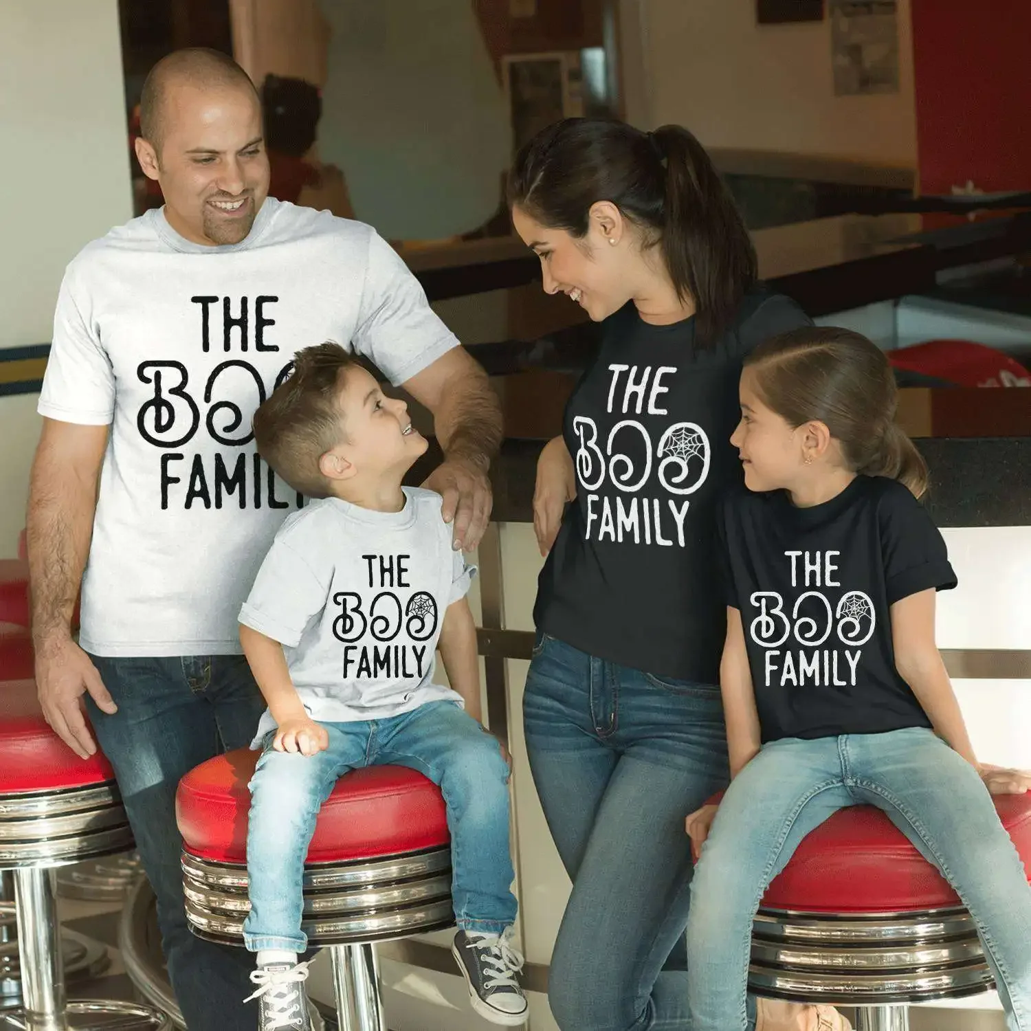 

The Boo Family T-Shirt Family Matching Outfits Gift Mom and Dad and Children Shirt