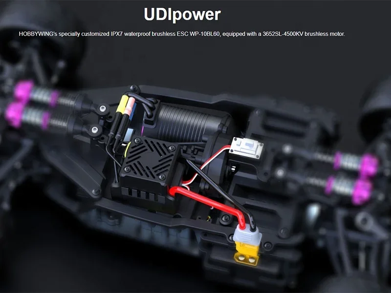 UDIR/C UD1005 High Speed 1/10 Hoonitruck Drift RC Car Drifter 4WD 70KM/H with 2S 3S Hobbywing Power 60A ESC 2.4G Remote Control