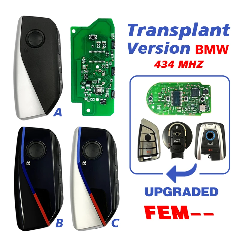 CN006115 Updated Transplant Version For BMW FEM Series Upgrade Smart Key 4 Button 434MHZ No Chip