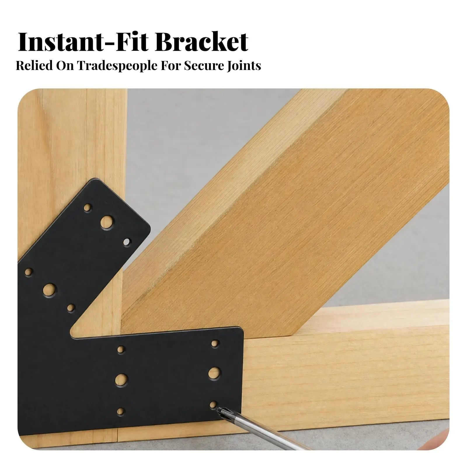 Rust Resistant Metal Joint Bracket for 45 Degree Angle Framing Connector Heavy Duty Steel Brace with Screws for Garage Builds