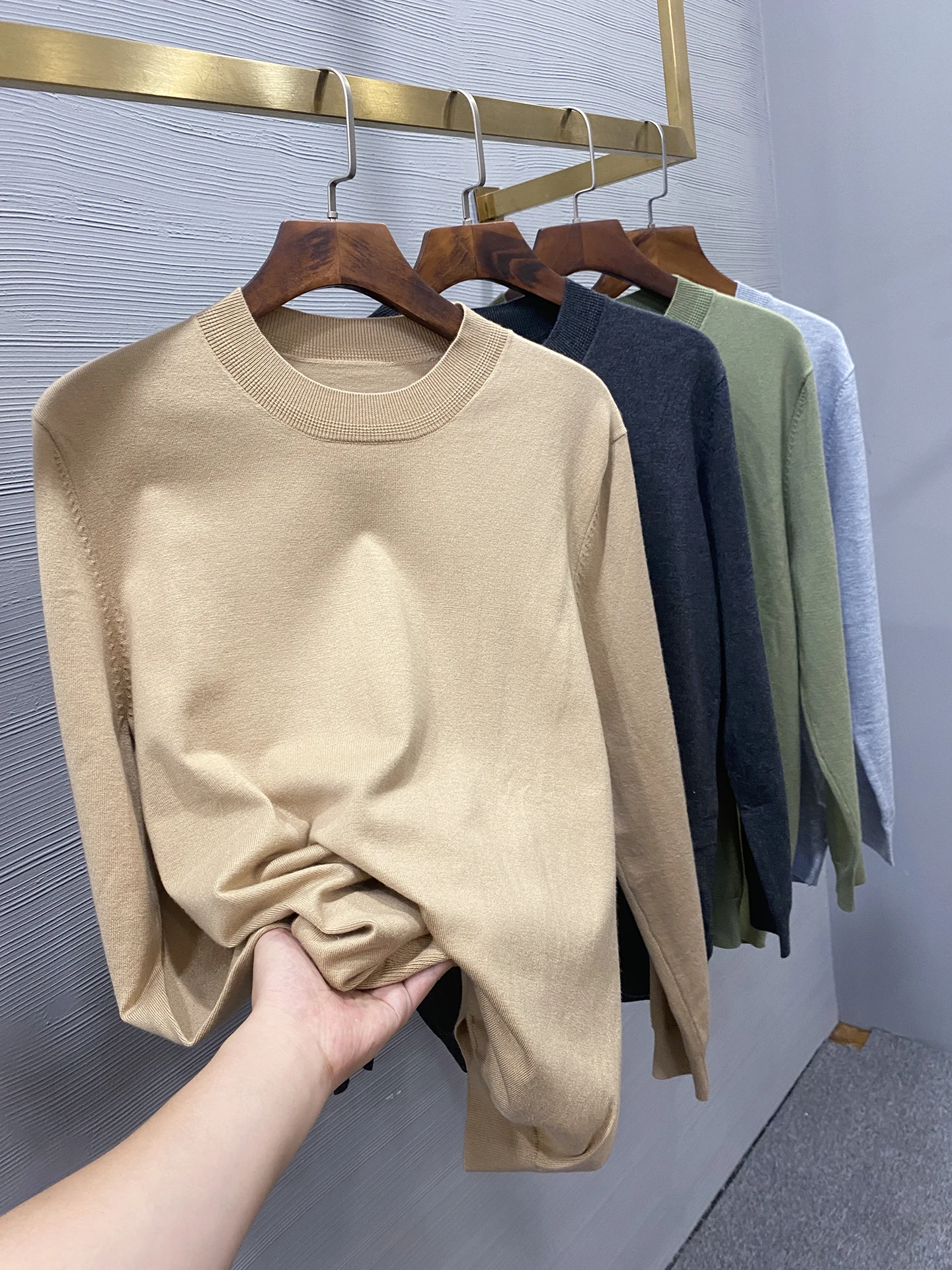 

Extra Value Men's Knitted Sweater Wool Blend f High Collar Long Sve Base Layer Autumn Winter Warm Faion Casual Wear