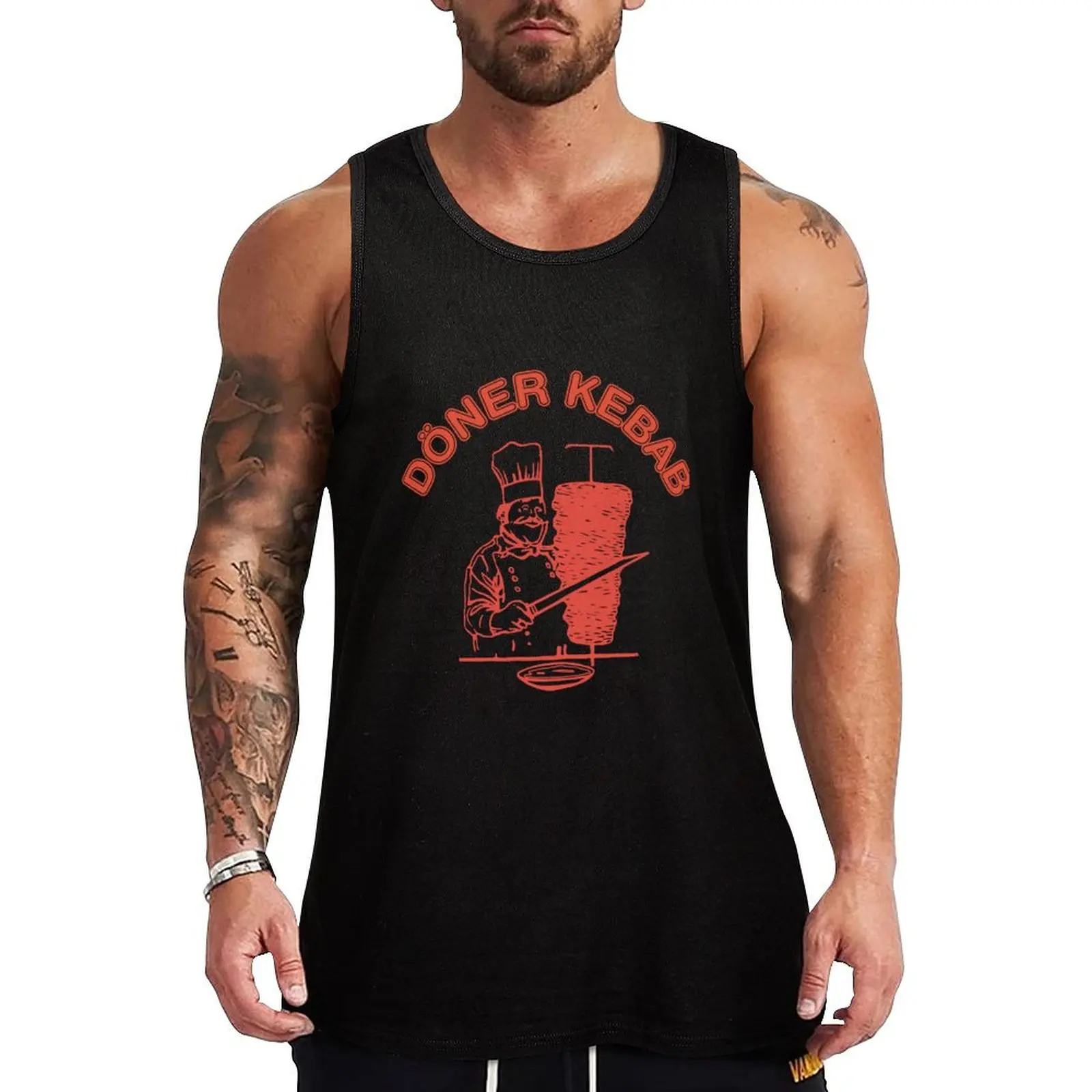 

Doner kebab Tank Top gym t shirt men Men's fitness t-shirt summer Men's tops