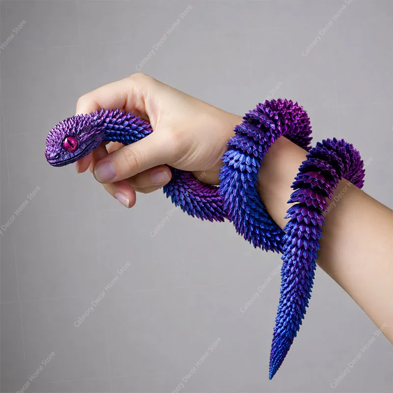 3D Kreativ Gedruckte Spielzeuge Schlangenmodell Sensorisches Spielzeug Desktop-Ornament 3D-Gedruckte Schlangen-Figur Bewegliche Schlangen-Sammlerstücke – Detail 7