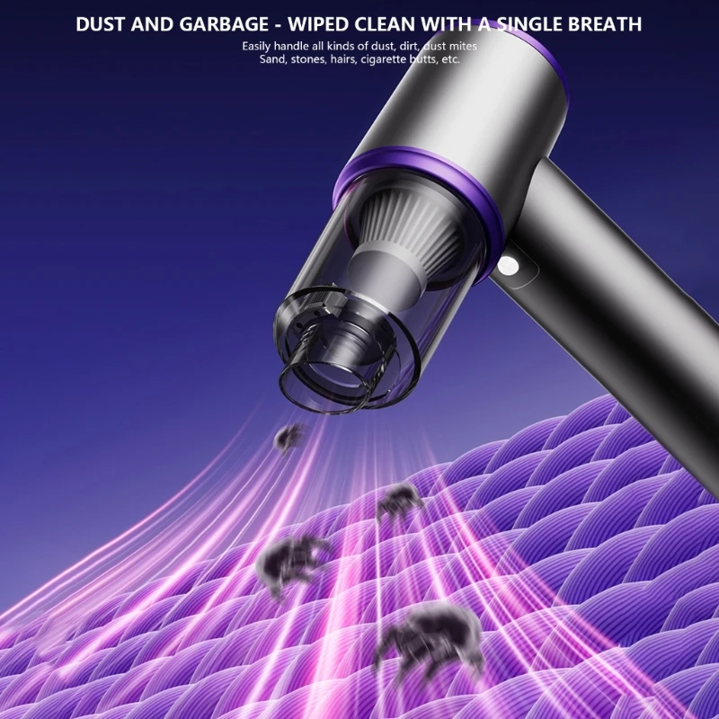 

Car Blower & Vacuum Cleaner 75000RPM 12000PA Suction HEPA Filter Small Design LED Light Car Interior Cleaner Device X37F