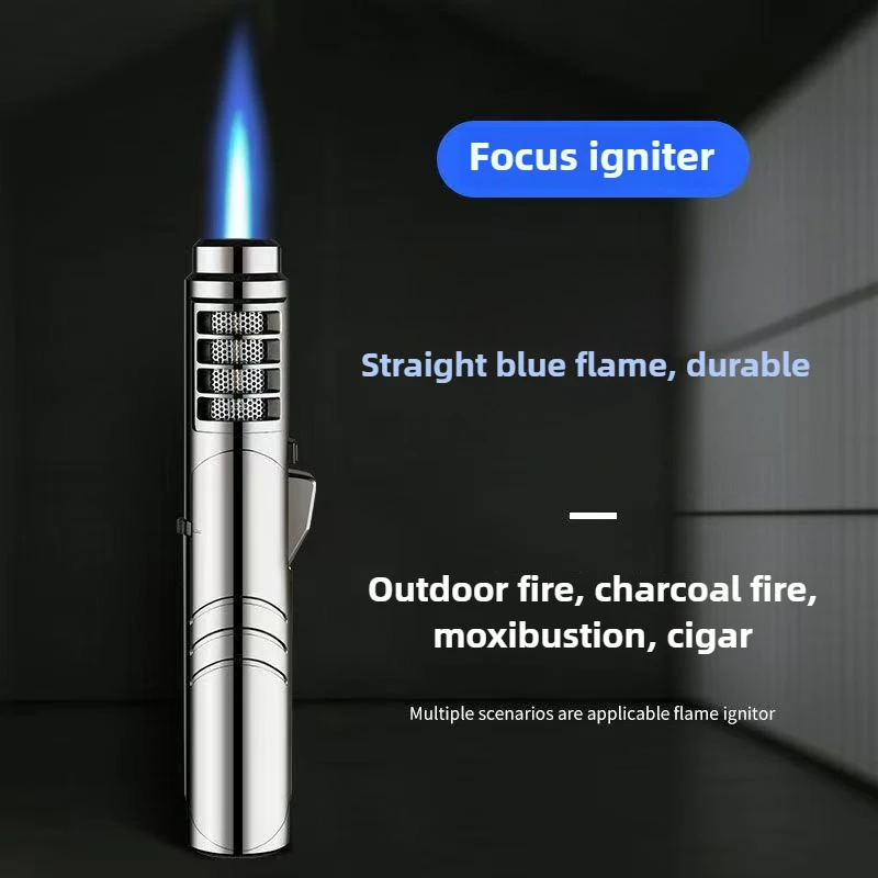 1800°High Temperature Spray Gun Butane Gas Lighter Metal Outdoor Windproof Blue Powerful Flame Torch Jet Lighter Welding Tool