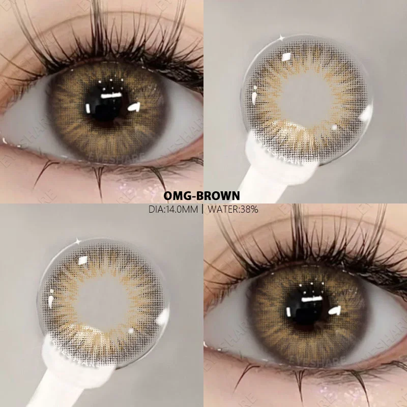 EYESHARE 1 Pair Myopia Lenses Colored Contact Lenses for Eyes with Degree Natural Contact Lens Blue Eye Lenses Brown Contacts